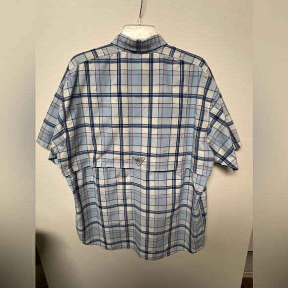 COLUMBIA PFG SPORTS SHIRT. BLUES AND RED.  SIZE LARGE - Picture 3 of 10